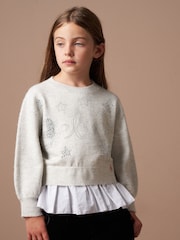 Angel & Rocket Grey Esther Believe Sparkle Jumper - Image 1 of 7