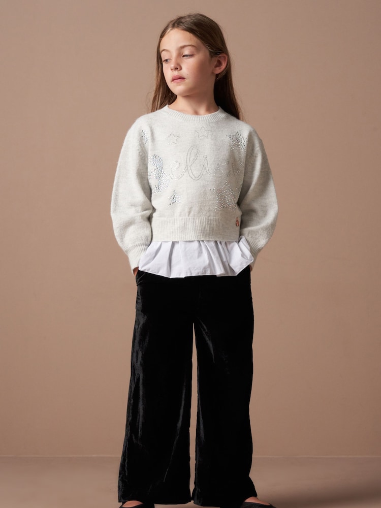 Angel & Rocket Grey Esther Believe Sparkle Jumper - Image 2 of 7