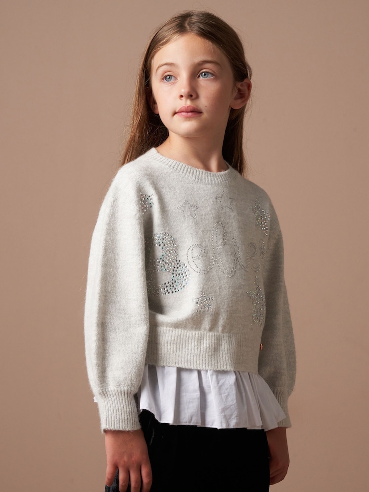 Angel & Rocket Grey Esther Believe Sparkle Jumper - Image 3 of 7