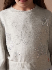 Angel & Rocket Grey Esther Believe Sparkle Jumper - Image 4 of 7