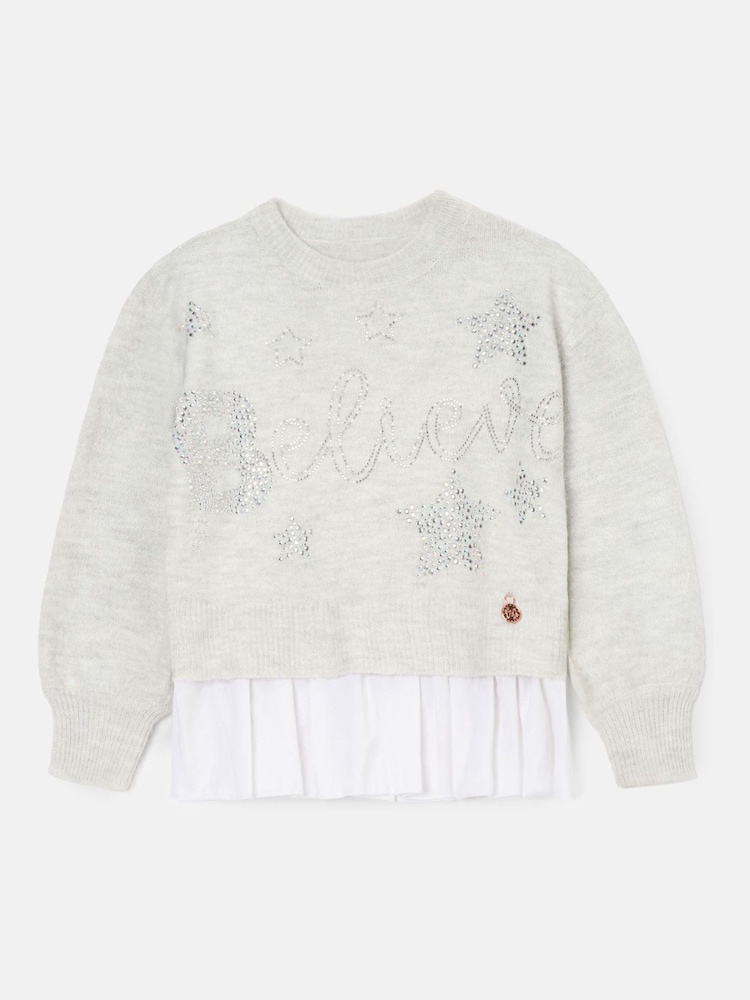 Angel & Rocket Grey Esther Believe Sparkle Jumper - Image 5 of 7
