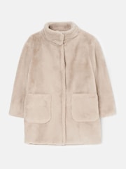 Angel & Rocket Natural Briar Taupe Faux Fur Coat - Image 4 of 6
