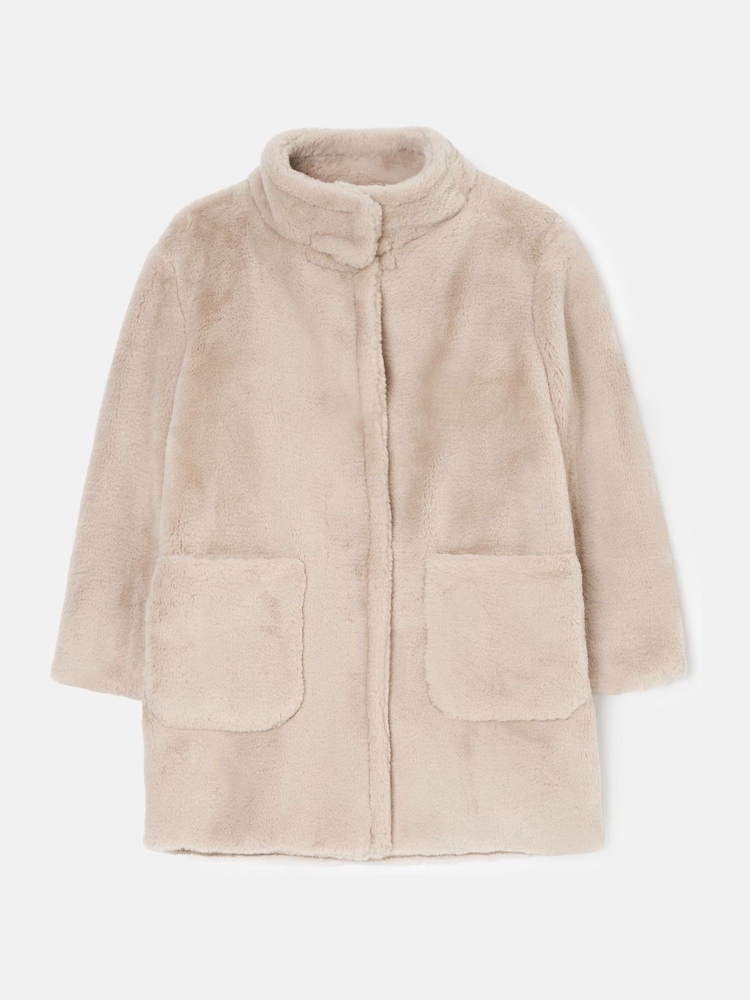 Angel & Rocket Natural Briar Taupe Faux Fur Coat - Image 4 of 6