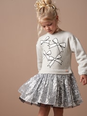 Angel & Rocket Silver Ella Sequin Sweat Dress - Image 1 of 7