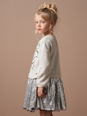 Angel & Rocket Silver Ella Sequin Sweat Dress - Image 2 of 7
