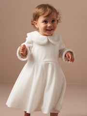 Angel & Rocket White Gabrielle Faux Fur Collar Dress - Image 2 of 8