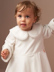 Angel & Rocket White Gabrielle Faux Fur Collar Dress - Image 4 of 8