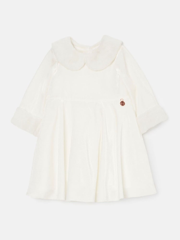 Angel & Rocket White Gabrielle Faux Fur Collar Dress - Image 6 of 8