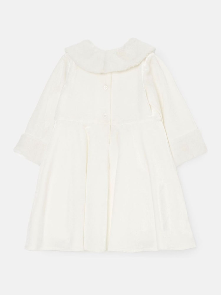 Angel & Rocket White Gabrielle Faux Fur Collar Dress - Image 7 of 8