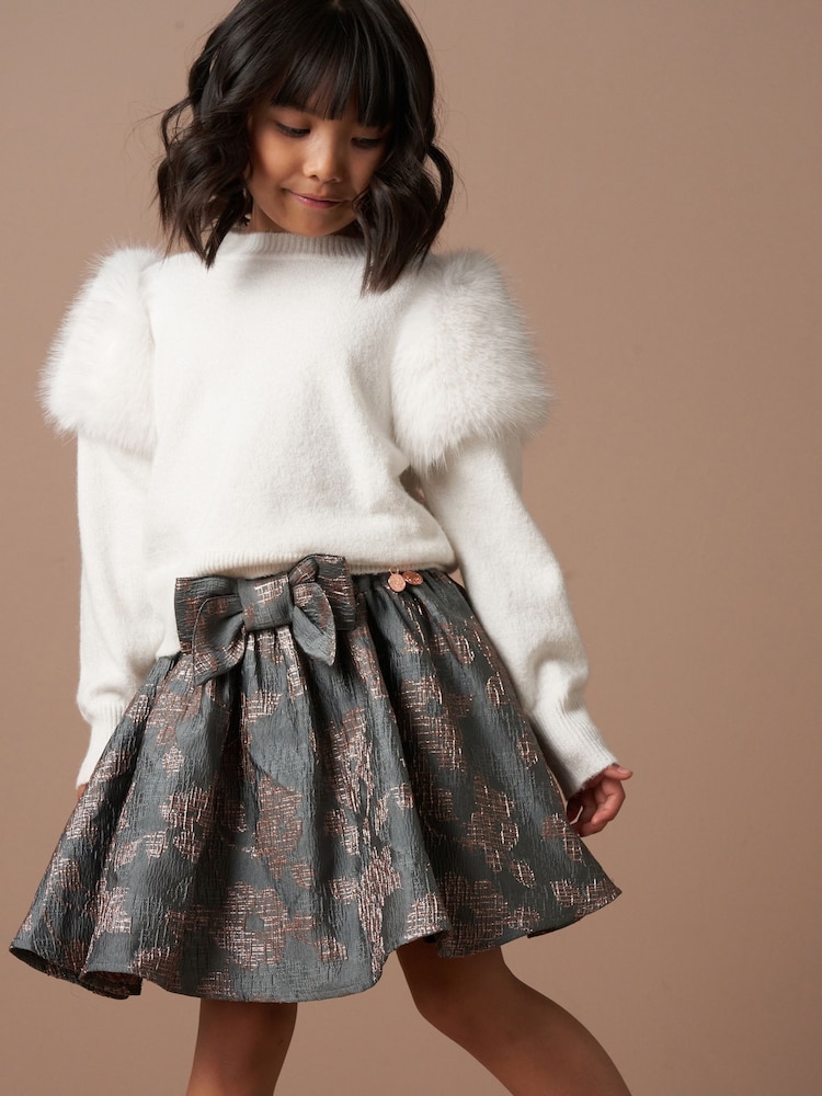 Angel & Rocket Silver Etta Jacquard Skirt - Image 1 of 4