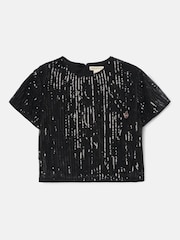 Angel & Rocket Black Sadie Tassel Sequin Top - Image 5 of 7