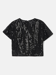 Angel & Rocket Black Sadie Tassel Sequin Top - Image 6 of 7