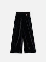 Angel & Rocket Black Sinead Wide Leg Velvet Trousers - Image 3 of 5