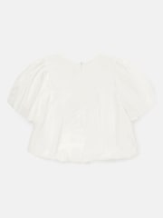 Angel & Rocket White Nadia Bubble Hem Bow Top - Image 6 of 7