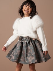 Angel & Rocket Cream Suzanna Faux Fur Sleeve Jumper - Image 4 of 7