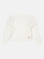 Angel & Rocket Cream Suzanna Faux Fur Sleeve Jumper - Image 5 of 7