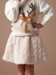 Angel & Rocket Natural Cecile Faux Fur Skirt - Image 2 of 5