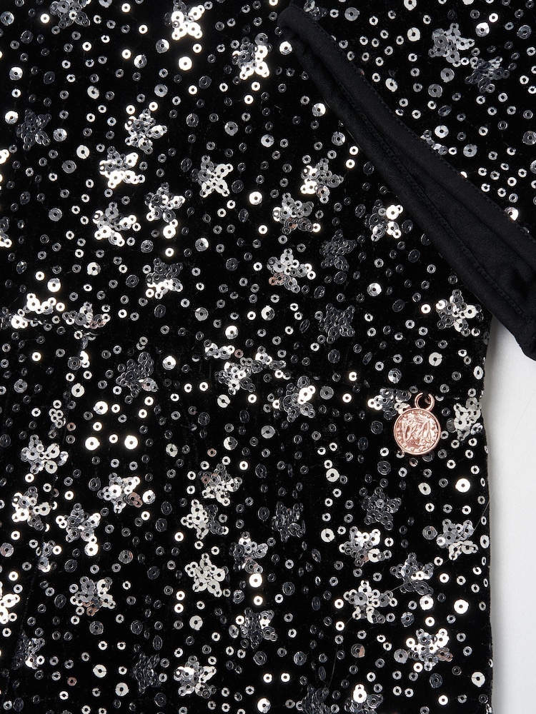 Angel & Rocket Black Nova Sequin Playsuit - Image 8 of 8 Angel & Rocket Black Nova Sequin Playsuit - Image 8 of 8