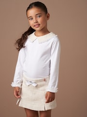 Angel & Rocket Opal Jersey top met tweed kraag - Image 1 of 1