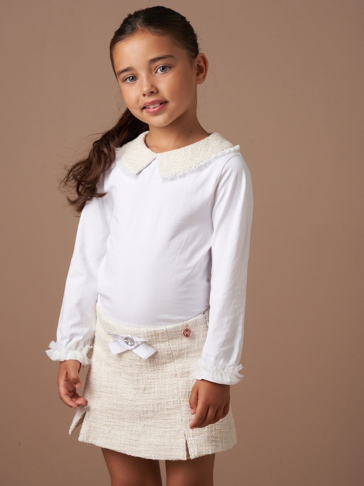 Angel & Rocket Opal Jersey top met tweed kraag - Image 1 of 1