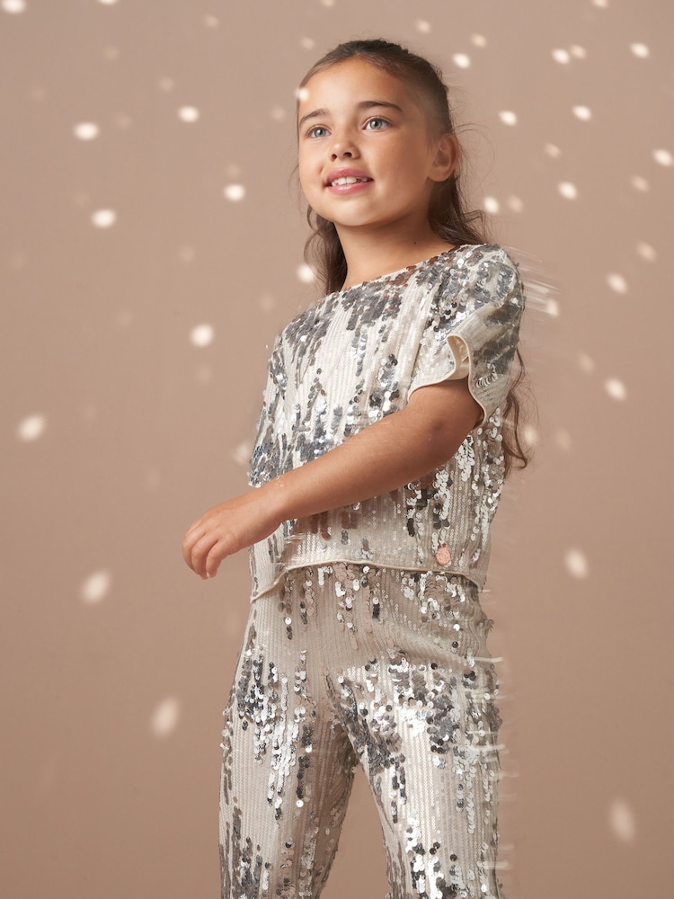 Angel & Rocket Silver Sadie Sequin Top - Image 2 of 7 Angel & Rocket Silver Sadie Sequin Top - Image 2 of 7