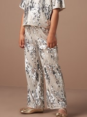 Angel & Rocket Silver Sadie Sequin Trousers - Image 1 of 7