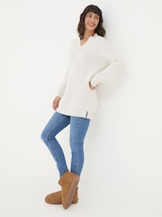 FatFace Fernlea Cream Tunic Jumper - Image 3 of 6