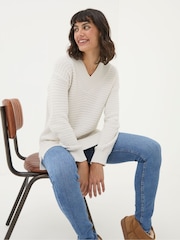 FatFace Fernlea Cream Tunic Jumper - Image 5 of 6