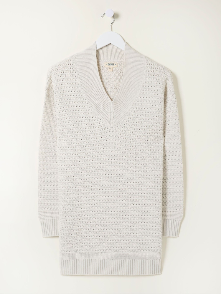 FatFace Fernlea Cream Tunic Jumper - Image 6 of 6