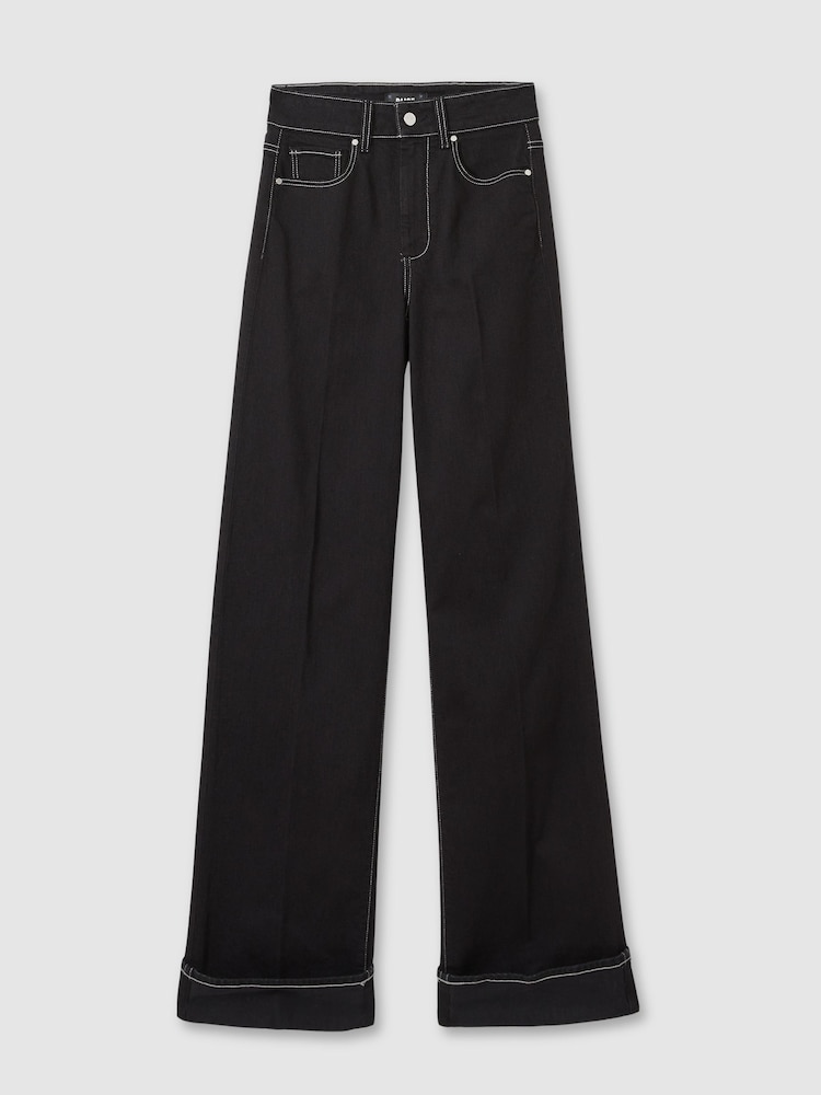 Paige Wide-Leg Cuffed Jeans - Image 2 of 6