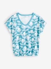 Blue All Over Print Short Sleeves 100% Cotton T-Shirt - Image 1 of 1