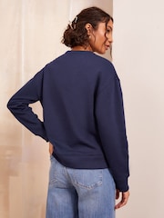 Friends Like These Navy Petite Slogan Graphic Print Sweatshirt - Image 2 of 4