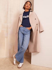 Friends Like These Navy Petite Slogan Graphic Print Sweatshirt - Image 3 of 4