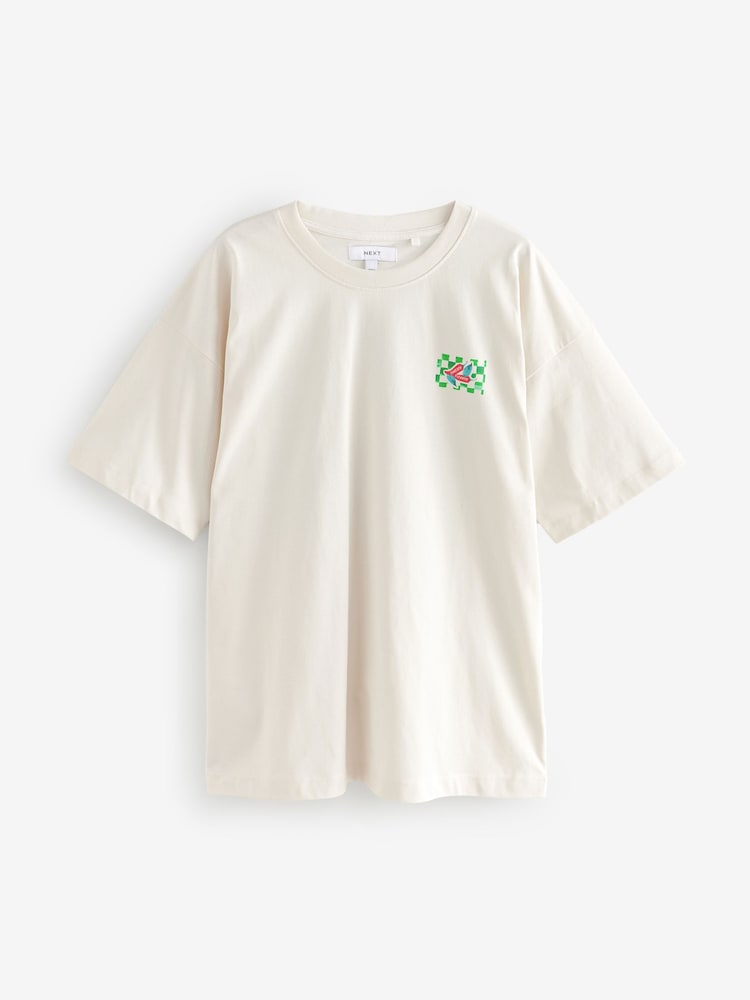 White Picante Graphic Print Beach T-Shirt - Image 5 of 8