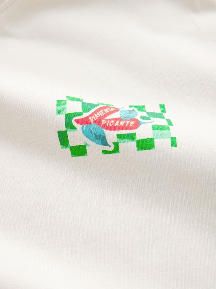 White Picante Graphic Print Beach T-Shirt - Image 7 of 8