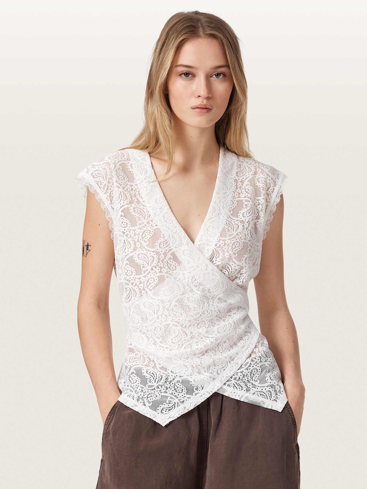 AllSaints White Vera Top - Image 1 of 7