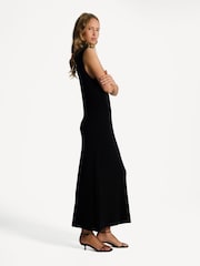 Joseph Black High Neck Merino Wool Maxi Dress - Image 3 of 7