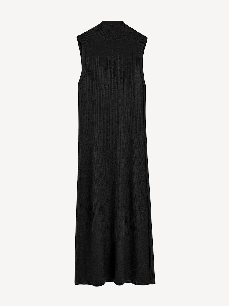 Joseph Black High Neck Merino Wool Maxi Dress - Image 7 of 7
