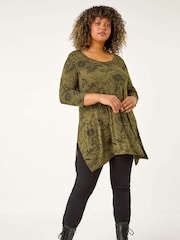 Roman 加大尺碼花卉印花背部橫帶上衣 - 圖片 2/5