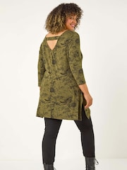 Roman 加大尺碼花卉印花背部橫帶上衣 - 圖片 3/5