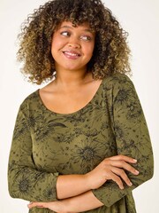 Roman 加大尺碼花卉印花背部橫帶上衣 - 圖片 4/5