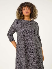 Roman Curve Spot Imprimeu Mulați/Elastici Swing Rochie - Image 1 of 5
