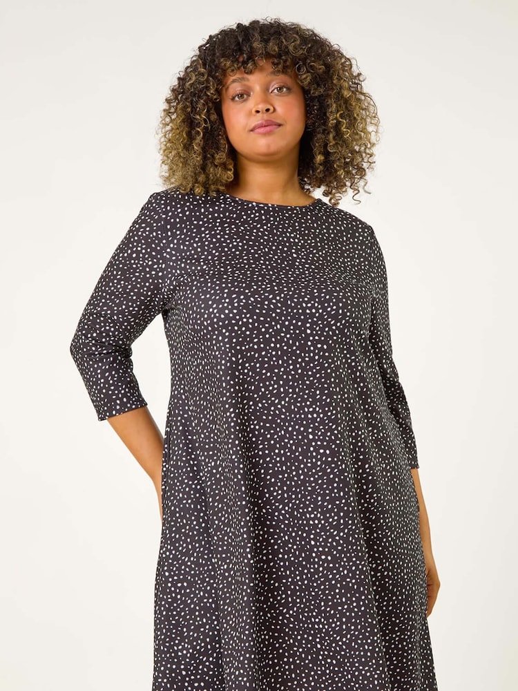 Roman Curve Spot Imprimeu Mulați/Elastici Swing Rochie - Image 1 of 5