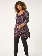 Roman Pink Curve Paisley Print Bar Back Top - Image 1 of 5