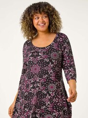 Roman Pink Curve Paisley Print Bar Back Top - Image 3 of 5