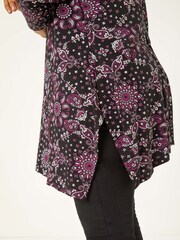 Roman Pink Curve Paisley Print Bar Back Top - Image 5 of 5