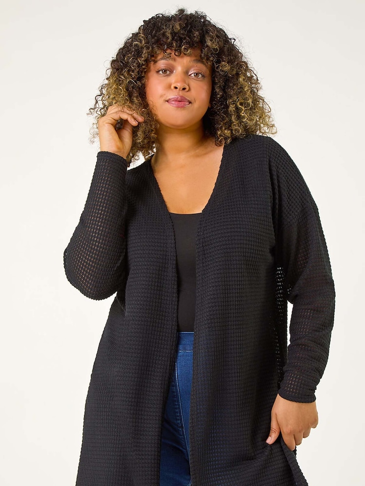 Cardigan Longline Texturizado Roman Curve - Imagem 1 de 5