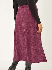 Roman Purple Curve Check Stretch Midi Skirt - Image 3 of 5