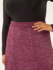 Roman Purple Curve Check Stretch Midi Skirt - Image 5 of 5