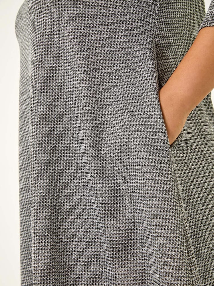 Roman Grey Curve Check Snit Swing Dress - Image 5 of 5